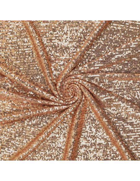 Tessuto stretch paillettes - Oro scuro