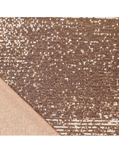 Tessuto stretch paillettes - Oro scuro