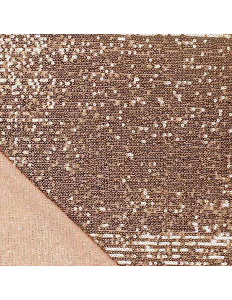 Tessuto stretch paillettes - Oro scuro