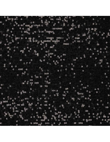 Tessuto elasticizzato con paillettes - Nero