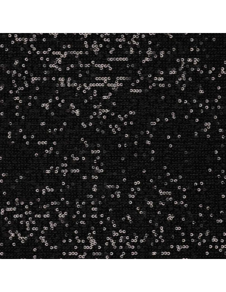 Tessuto elasticizzato con paillettes - Nero