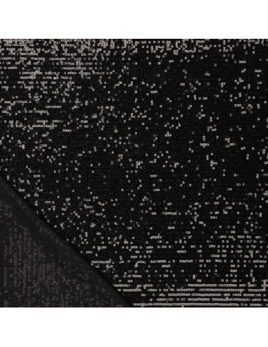 Tessuto elasticizzato con paillettes - Nero