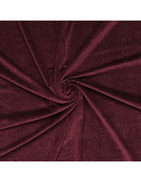 Tessuto velluto a righe lurex - Bordeaux