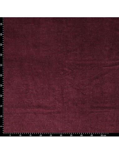 Tessuto velluto a righe lurex - Bordeaux