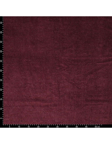 Tessuto velluto a righe lurex - Bordeaux