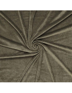 Tessuto velluto a righe lurex - Verde scuro