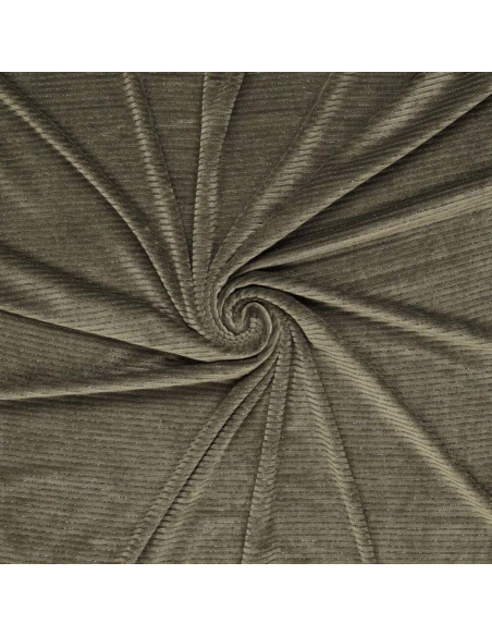 Tessuto velluto a righe lurex - Verde scuro