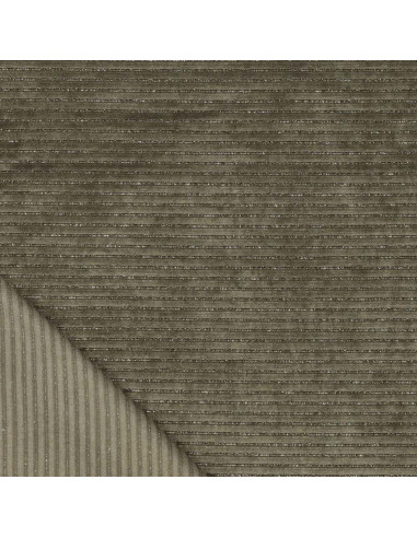 Tessuto velluto a righe lurex - Verde scuro