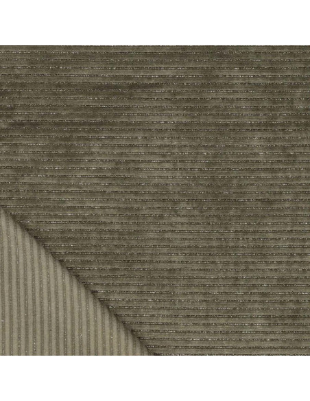Tessuto velluto a righe lurex - Verde scuro