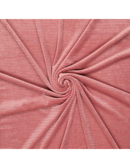 Tessuto velluto a righe lurex - Rosa antico