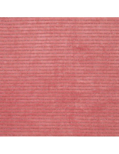 Tessuto velluto a righe lurex - Rosa antico