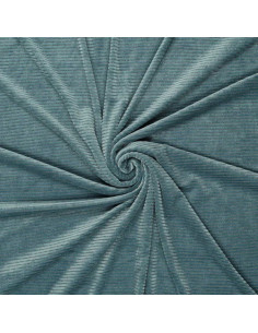 Tessuto velluto a righe lurex - Grigio blu
