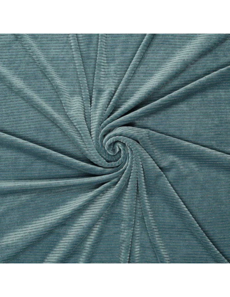 Tessuto velluto a righe lurex - Grigio blu