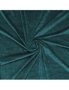 Tessuto velluto a righe lurex - Blu petrolio