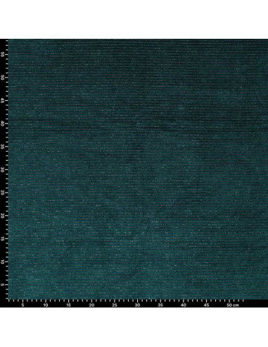 Tessuto velluto a righe lurex - Blu petrolio