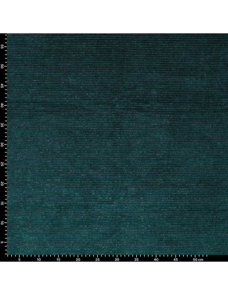 Tessuto velluto a righe lurex - Blu petrolio