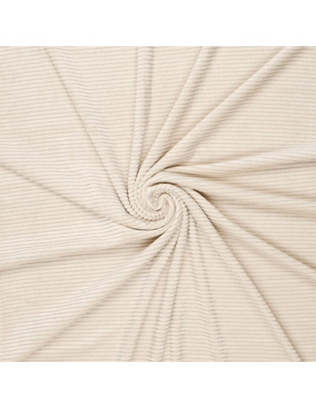 Tessuto velluto a righe lurex - Bianco sporco