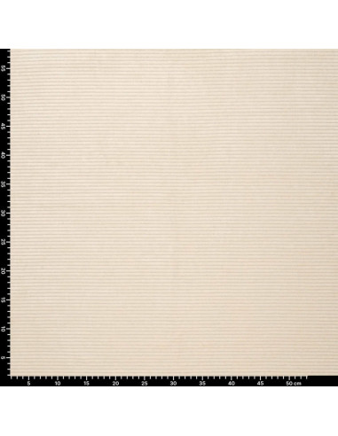 Tessuto velluto a righe lurex - Bianco sporco