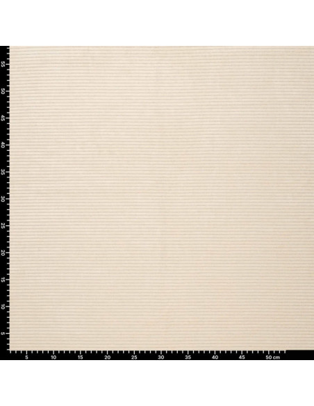 Tessuto velluto a righe lurex - Bianco sporco