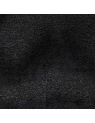 Tessuto velluto a righe lurex - Nero