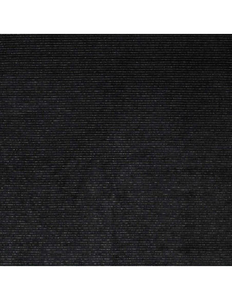 Tessuto velluto a righe lurex - Nero