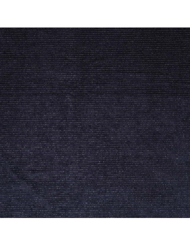Tessuto velluto a righe lurex - Blu marino
