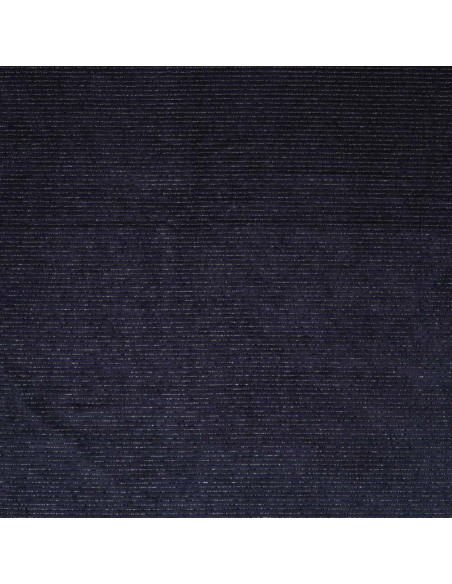 Tessuto velluto a righe lurex - Blu marino