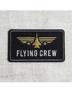 Toppa termoadesiva Flying Crew aereo - Nero e oro