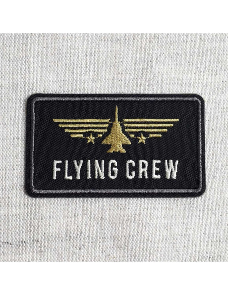Toppa termoadesiva Flying Crew aereo - Nero e oro