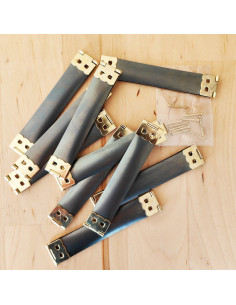 Set di 10 chiusure a scatto con estremità dorate - 8,5 cm