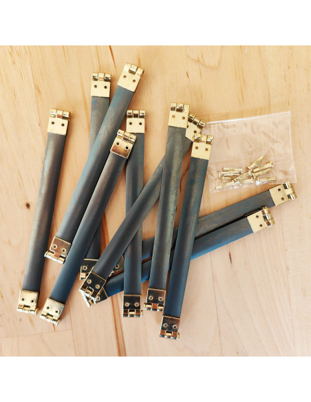 Set di 10 chiusure a scatto con estremità dorate - 12 cm