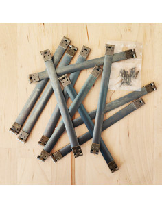 Set di 10 chiusure a scatto terminali bronzo - 14 cm