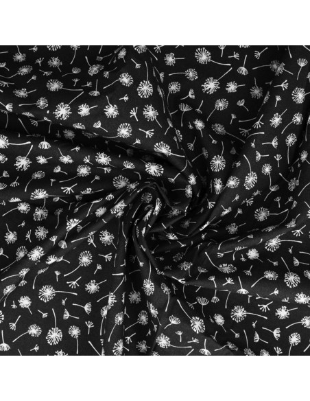 Tessuto popeline di cotone fantasia - Ombrello nero