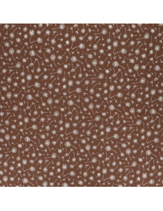 Tessuto popeline di cotone fantasia - Ombrello marrone 2