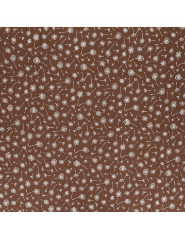 Tessuto popeline di cotone fantasia - Ombrello marrone