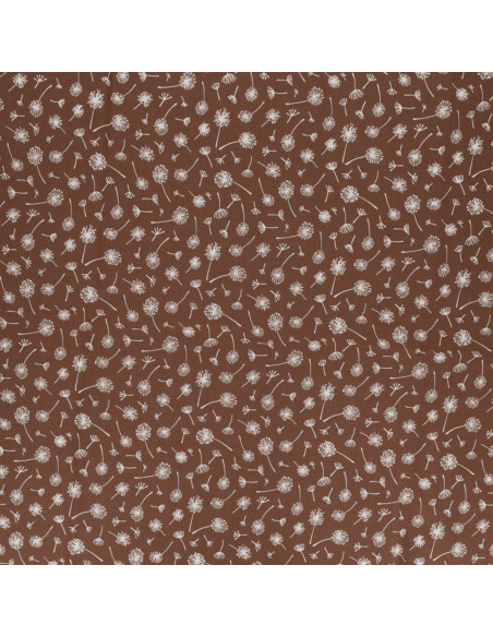Tessuto popeline di cotone fantasia - Ombrello marrone