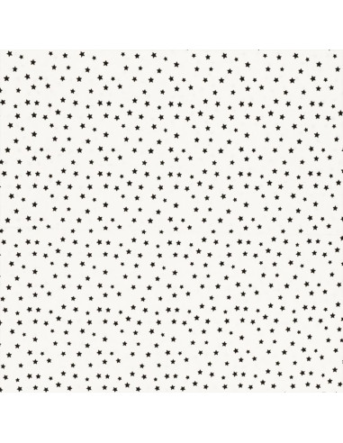 Tessuto popeline di cotone fantasia - Stella nera