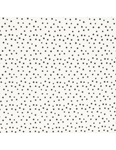 Tessuto popeline di cotone fantasia - Stella nera