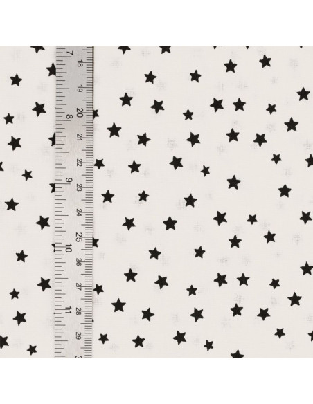 Tessuto popeline di cotone fantasia - Stella nera