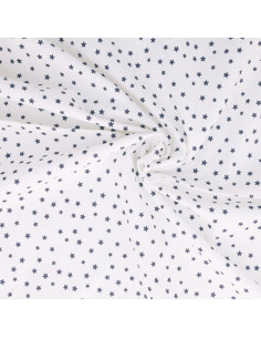 Tessuto popeline di cotone fantasia - Stella indaco