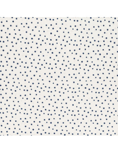 Tessuto popeline di cotone fantasia - Stella indaco
