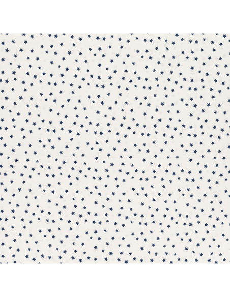 Tessuto popeline di cotone fantasia - Stella indaco