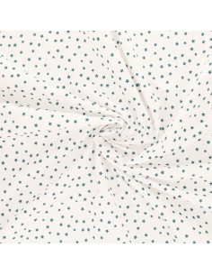 Tessuto popeline di cotone fantasia - Stella blu