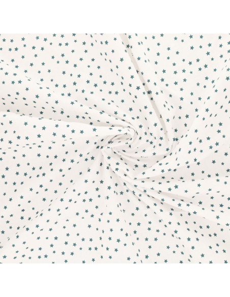 Tessuto popeline di cotone fantasia - Stella blu