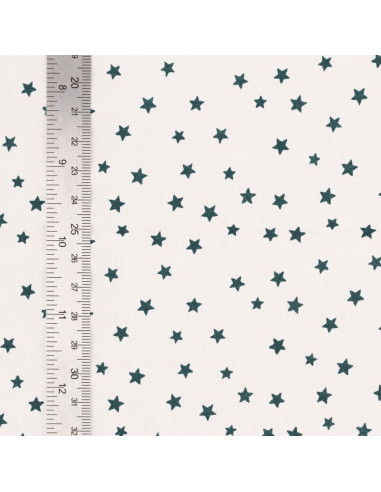 Tessuto popeline di cotone fantasia - Stella blu