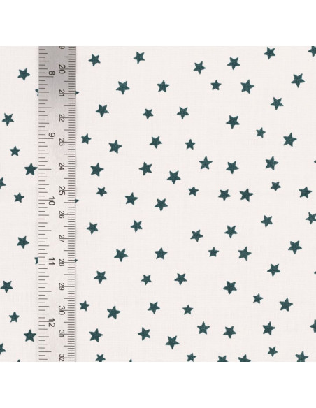Tessuto popeline di cotone fantasia - Stella blu