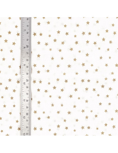 Tessuto popeline di cotone fantasia - Stella ciottolo