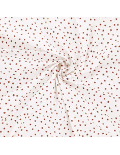 Tessuto popeline di cotone fantasia - Stella marrone