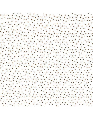 Tessuto popeline di cotone fantasia - Stella marrone