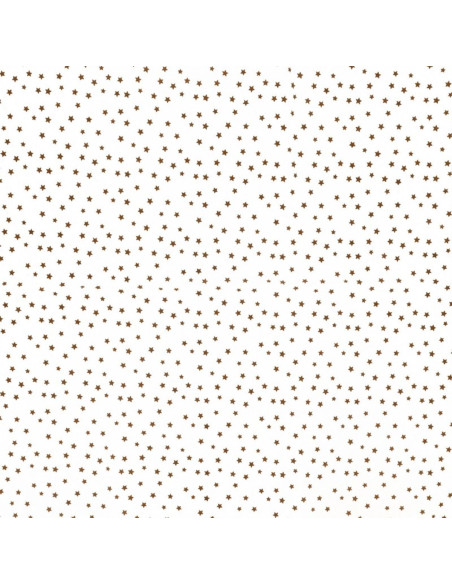 Tessuto popeline di cotone fantasia - Stella marrone